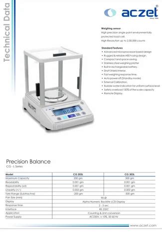 External Digital Aczet CG 203L 200g X 1mg Balance For Laboratory