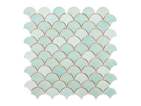 Small Moroccan Fish Scales Coastal Breeze Fish Scale Tile