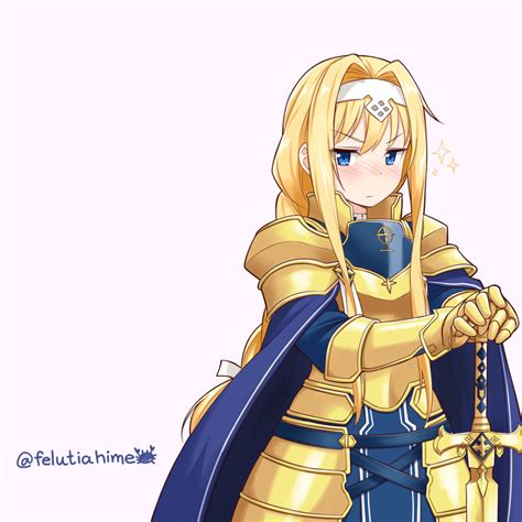 Safebooru 1girl Alice Schuberg Angry Armor Bangs Blonde Hair Blue