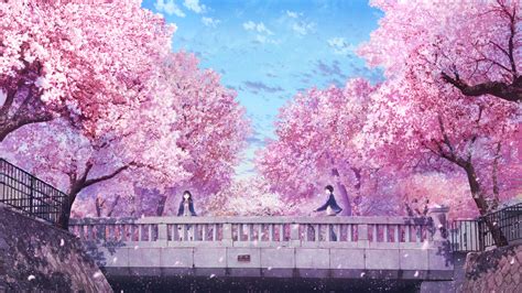 Anime Couple Cherry Blossom 4K #8771n Wallpaper PC Desktop