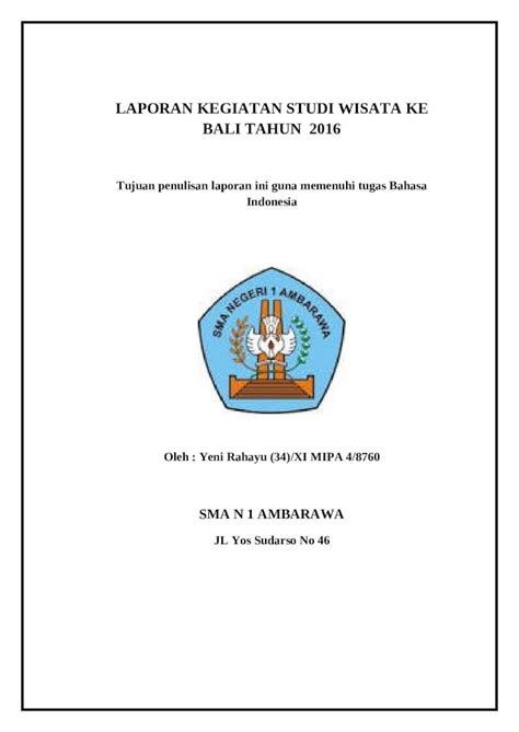 DOCX LAPORAN KEGIATAN STUDI WISATA KE BALI TAHUN 2016 DOKUMEN TIPS