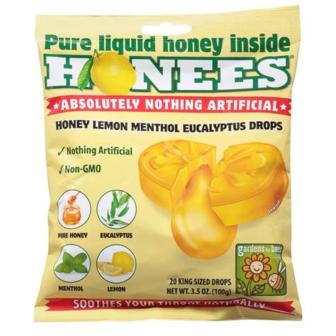 Honees Honey Lemon Menthol Cough Drops Shop Cough Cold And Flu At H E B