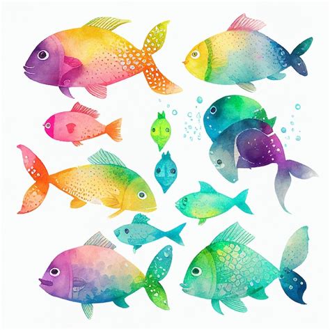 Página 2 Imágenes de Peces Colores Acuarela Descarga gratuita en