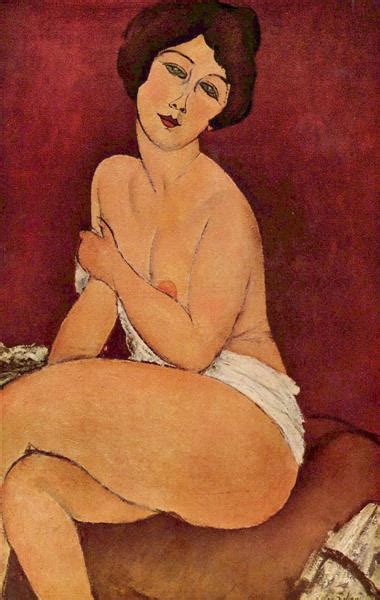 Nude Seating On A Sofa Amedeo Modigliani Wikiart Org