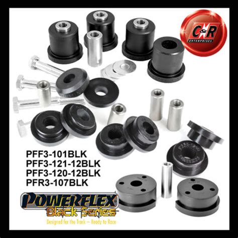 Powerflex Black Rr Arm Subframe F R 12mm Diff Mnt Bushes For S2