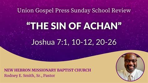 Sunday School Review The Sin Of Achan Jos