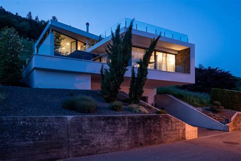 Modernes Architektenhaus Schweiz Im Weinhang Flachdach