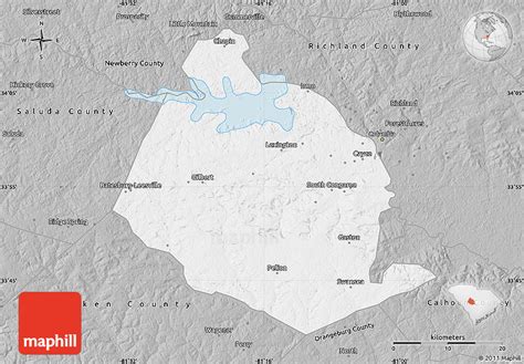 Gray Map Of Lexington County