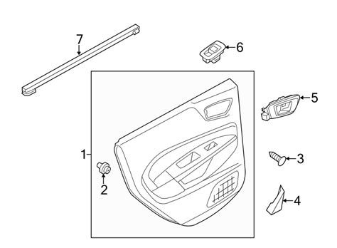 2014 Ford Fiesta Door Interior Trim Panel. Windows, Vinyl, Charcoal ...