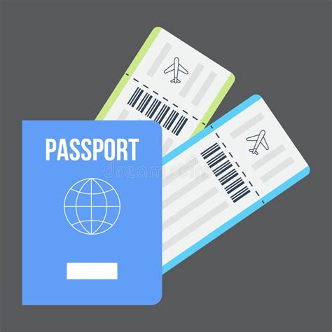 Pasaporte Con Billetes De Avi N Vector De Icono De Embarque S Mbolo