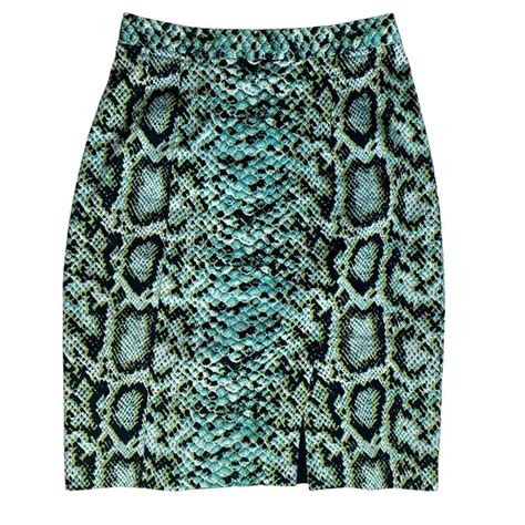 Nanette Lepore Bottoms Green Snakeskin Print Pencil Skirt Grey Black