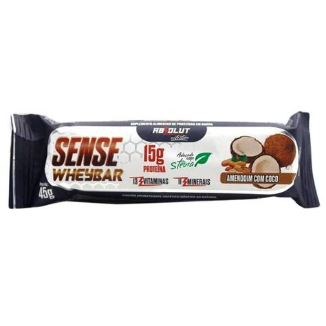 Barra de proteína Sense Whey Bar Absolut Nutrition Sabor Amendoim