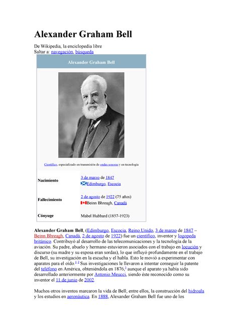 Graham Bell Biografia Alexander Graham Bell De Wikipedia La