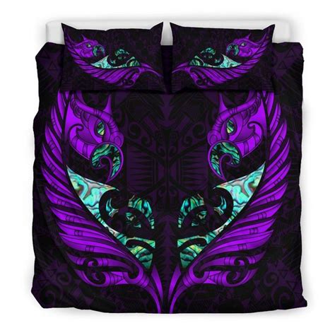 Aio Pride Piece Duvet Cover Set New Zealand Manaia Paua Fern Wing