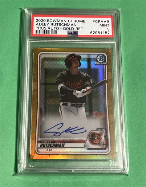 Bowman Chrome Adley Rutschman Gold Refractor Auto Psa Mint