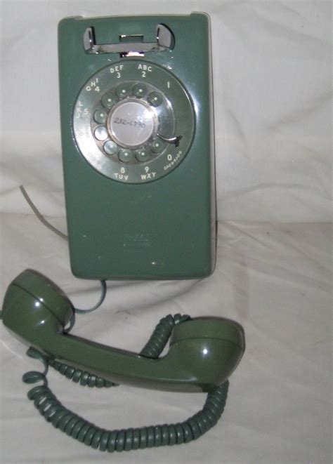 Vintage Green Rotary Dial Wall Phone By Western Electric Model A B