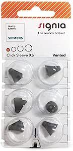 Signia Click Sleeves Vented Pack Of 6 For Siemens Signia And Audio