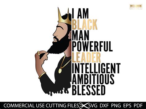 I Am Black Man Svg King With Crown SVG Black Man Crown Svg Etsy Hong Kong