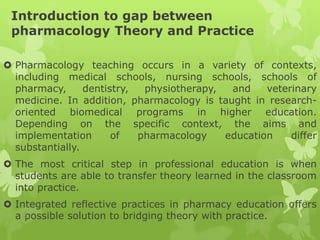 Bridging Gap Between Theory Practice In Pharmacology PPT