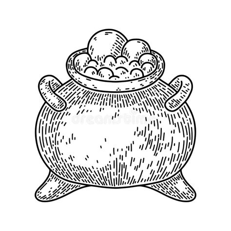 Vintage Cauldron Icon Outline Style Stock Illustration Illustration