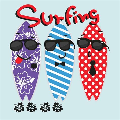 Premium Vector Summer Surfboard Vector Set Design In Colorful Pattern