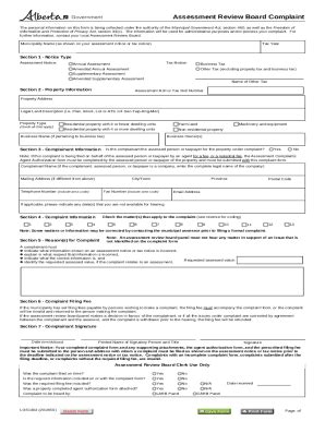 Fillable Online Assessment Review Board Complaint This Form Is Used To