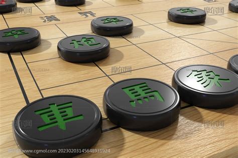 中国象棋楚河汉界整套象棋3d模型其他场景模型下载 摩尔网cgmol