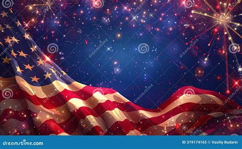 American Flag Wave Close Up For Memorial Day Or Th Of July Stock Image