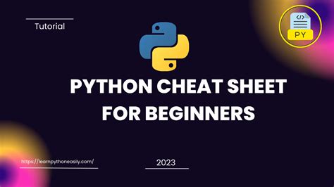 Python Cheat Sheet For Beginners 2023