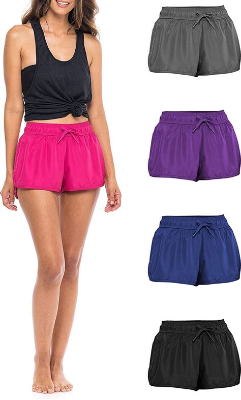 Sexy Basics 4 Pack Women S Quick Dry Running Workout Sport Layer Active Shorts