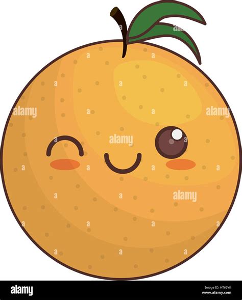 Kawaii Orange Fruit Icon Stock Vector Image And Art Alamy