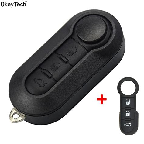 Okeytech Buttons Flip Folding Car Key Shell For Fiat Punto Ducato