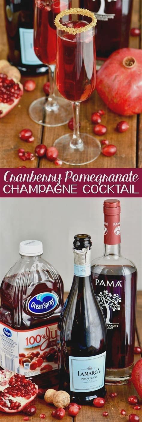 Cranberry Pomegranate Champagne Cocktail Recipe Holiday Drinks Holiday Drinks Alcohol