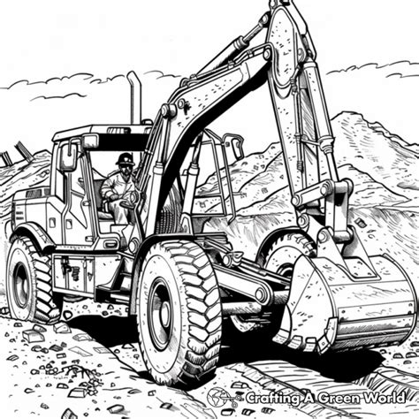 Backhoe Coloring Pages Free Printable