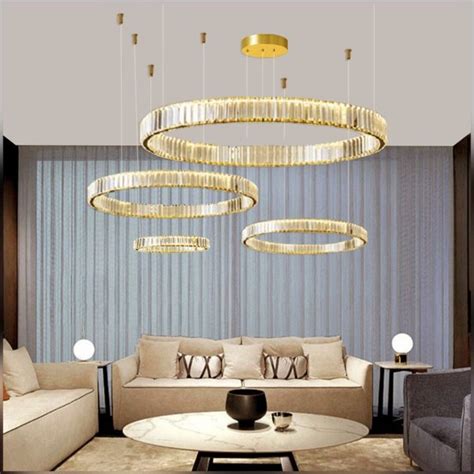 Jual Lampu Hias Gantung Premium MODERN LUXURY CRYSTAL LED 4 RINGS