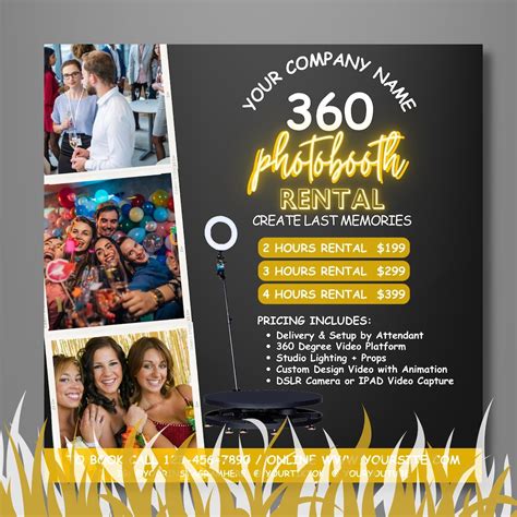 360 Photo Booth 360 Photo Booth Flyer Photo Booth Social Media Posts