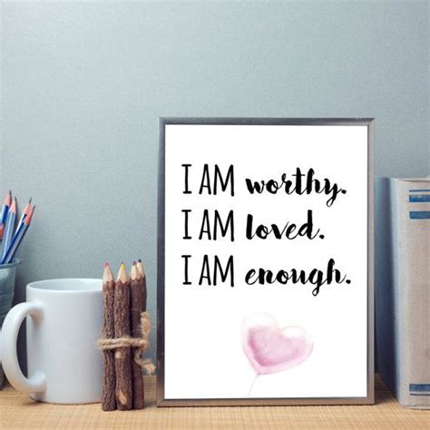 I Am Worthy I Am Loved I Am Enough Pink Heart Balloon Etsy