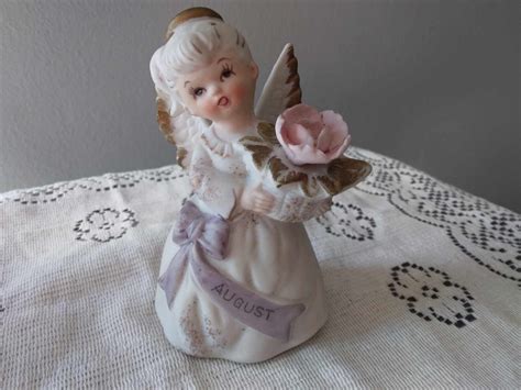 Vintage Lefton Birthday Month August Girl Angel Figurine Japan