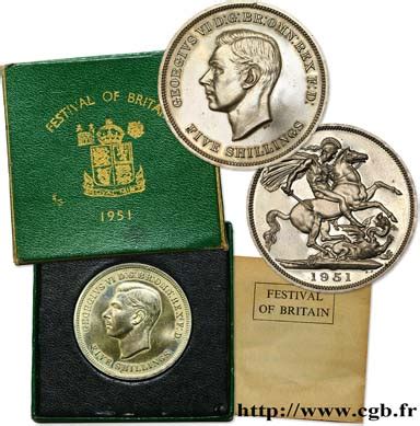 ROYAUME UNI 1 Crown Georges VI 1951 Fwo 364059 Monde