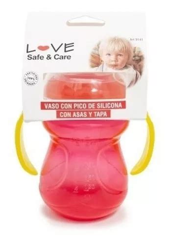 Vaso De Bebe Pico De Silicona Con Asas Y Tapa Rojo Mercadolibre