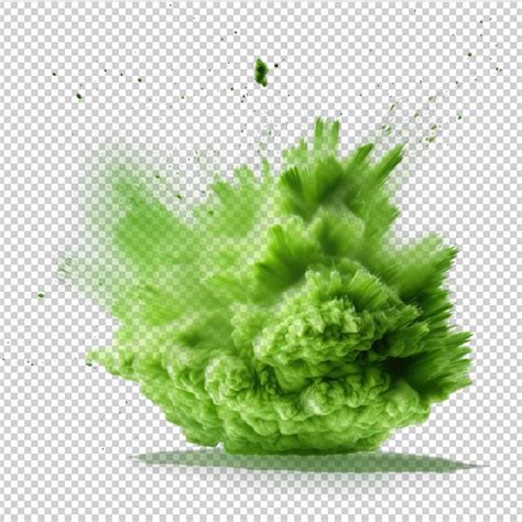 Premium Psd Psd Light Green Powder Explosion Isolated On Transparent