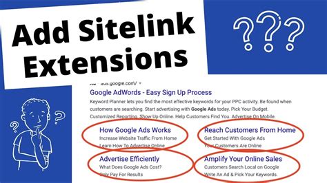 Add Sitelink Extension YouTube