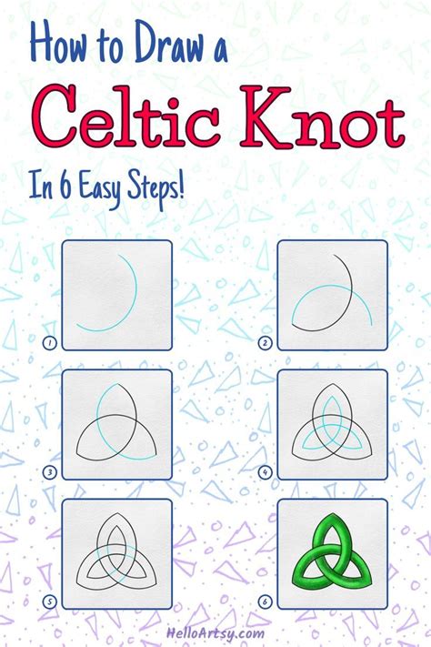 How To Draw Celtic Knot 6 Steps Easy Celtic Knot Drawing Lesson For