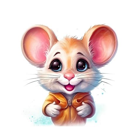 Premium Photo Mouse Cute Character Illustration Generative Ai Art