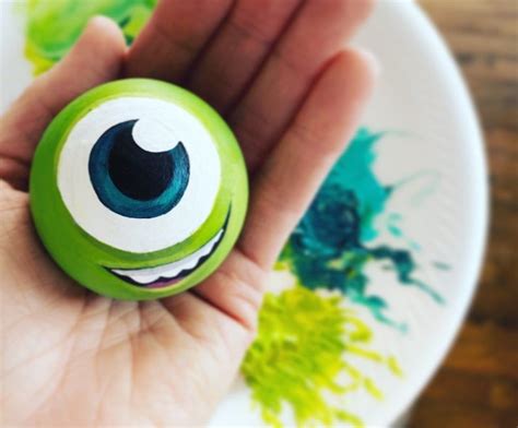 Handpainted Mike Wazowski Personalized Pixar Decor Disney Etsy Rock