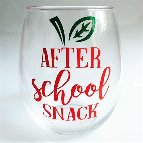 Teacher Stemless Wine Glass T After School Snack T