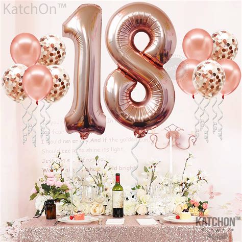 Giant 40 Inch 18 Balloon Numbers Rose Gold 18th Birthday