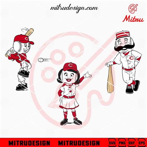 Cincinnati Reds Mascots Bundle Svg Mr Red Svg Rosie Reds Svg Redlegs