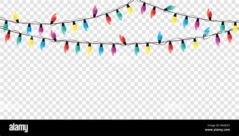 Bunte Weihnachten Lichterketten Dekoration Isoliert Party Template