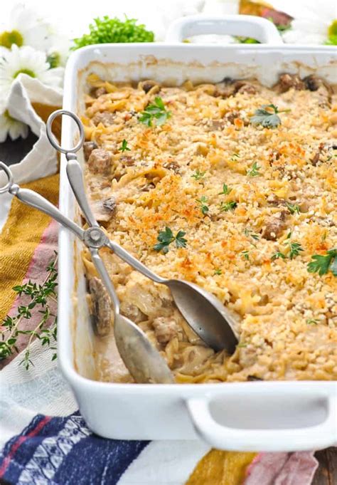 Dump And Bake Beef Stroganoff Casserole The Seasoned Mom